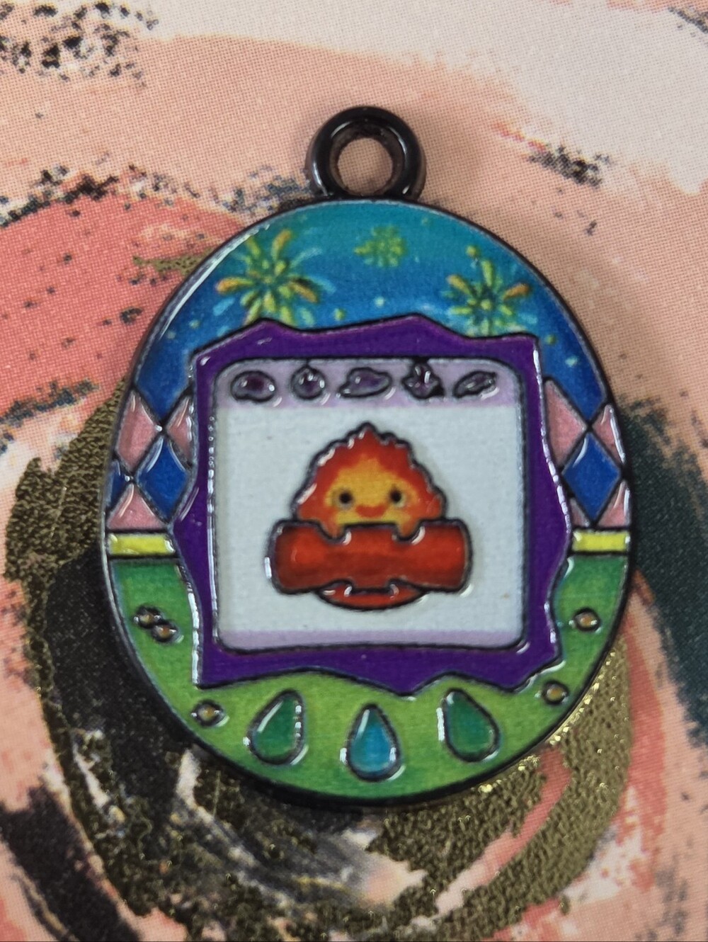 Colorful Enamel Pet Toy Charm Pendant - Blue Purple Green